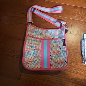 Simply Southern Flamingo Pattern Neoprene Bag&30-32 Oz Ice Drink Sleeve To Match